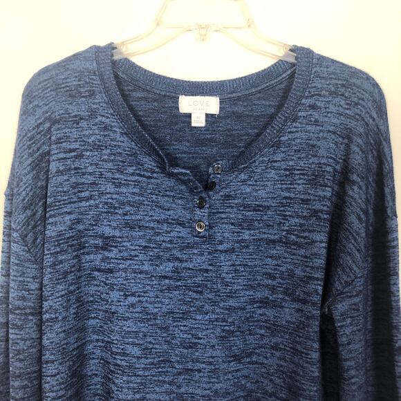 Love by Gap Marled Womens Blue Crop Top/Sweater Size Medium - Picture 3 of 9